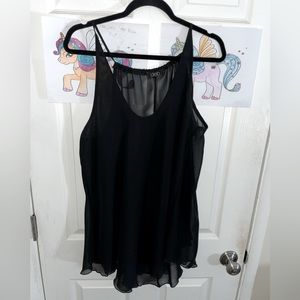 Defunct Debshops Sheer Black Dressy Tank.
